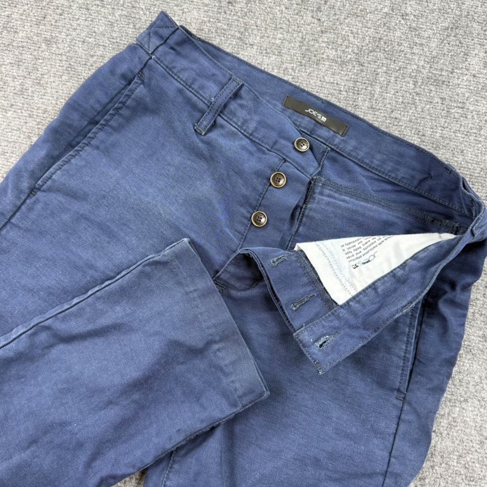 Joe's Jeans Chino Pants 31 Blue Button Fly High Rise‎ Slim Trousers Women's